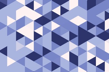 Triangular pixelated texture in blue and cream with a modern geometric pattern. Abstract digital background concept