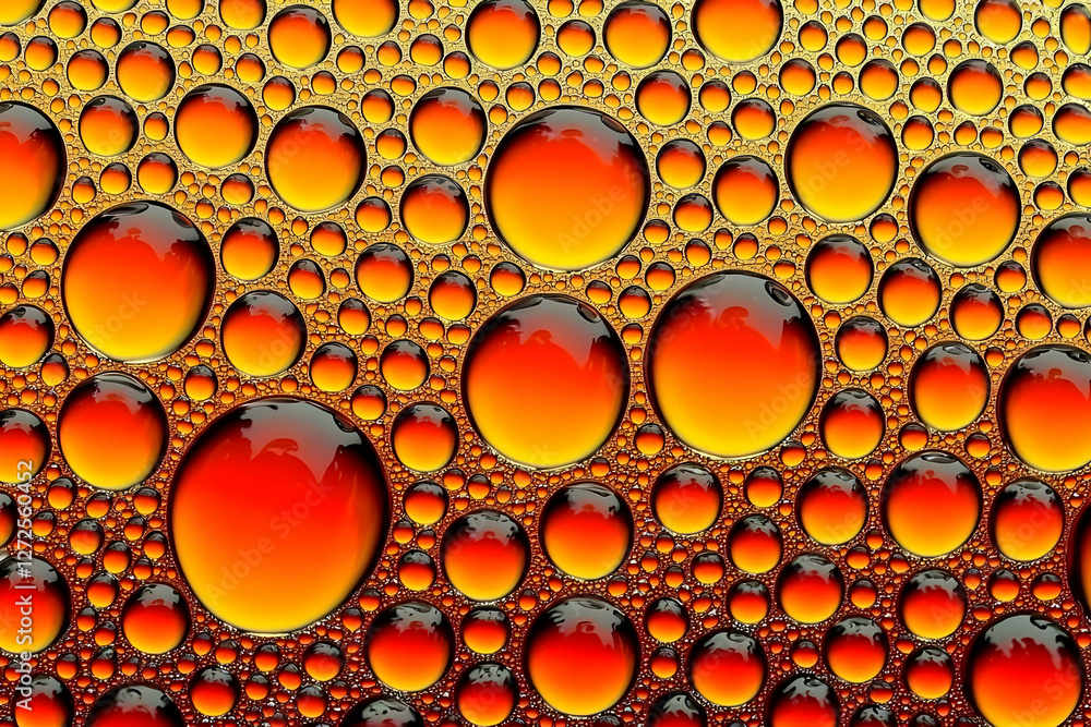 Poster abstract orange bubbles, close-up texture. background blur. design element