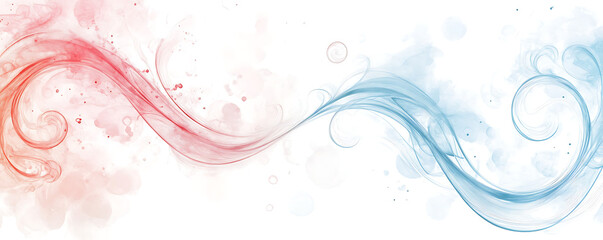 Obraz premium Colorful abstract swirl design with red and blue hues, perfect for backgrounds or artistic use.