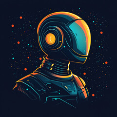 Futuristic Astronaut in Neon Cosmic Adventure: A Vibrant Sci-Fi Portrait