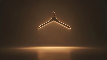A softly glowing coat hanger in a neutral space, representing abortion rights. Ideal for strong, evocative visuals