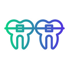 braces Line Gradient Icon
