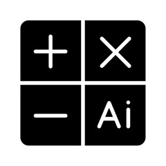 Obraz premium AI education math icon