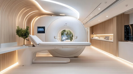 modern MRI scanning room featuring advanced technology and sleek design