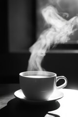 湯気　暖かい飲み物