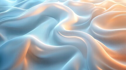 Obraz premium Smooth fabric, flowing waves, studio light, background blur, textile design