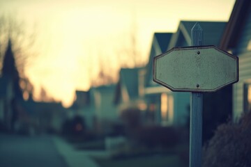 Dementia risk depicted by a fading street sign in a quiet neighborhood. Featuring soft lighting and subtle tones