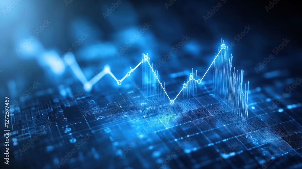 Poster abstract digital data graph showing growth trends