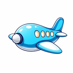 "Adorable Blue Cartoon Airplane Illustration"