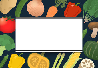 シンプルな野菜のフレーム背景_2