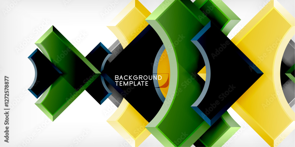 Poster geometric design abstract background - circles and triangles