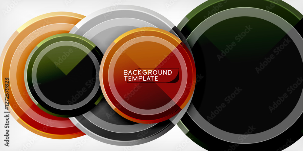 Poster geometric design abstract background - circles