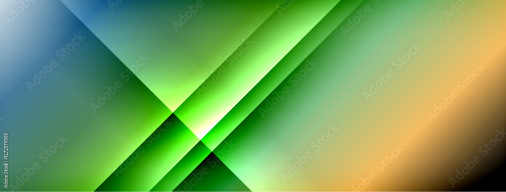 Poster Dynamic shadow lines with gradient colors geometric background