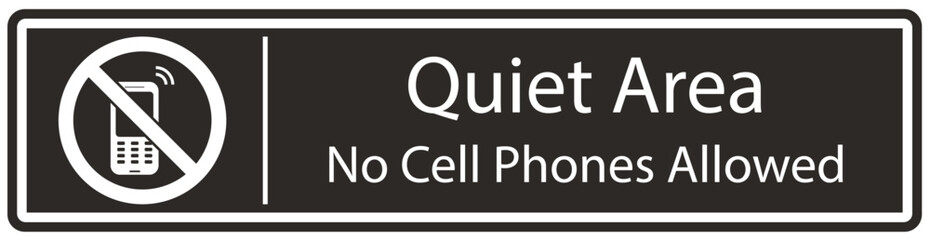 No cellular phone sign quiet area