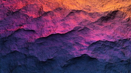 Naklejka premium Abstract Mountain Range at Sunset: A Vivid Digital Landscape