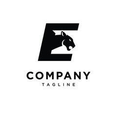 Letter E Panther Logo Icon Vector