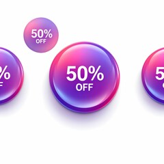 Stylish Discount Badge Set - 50% Off"
