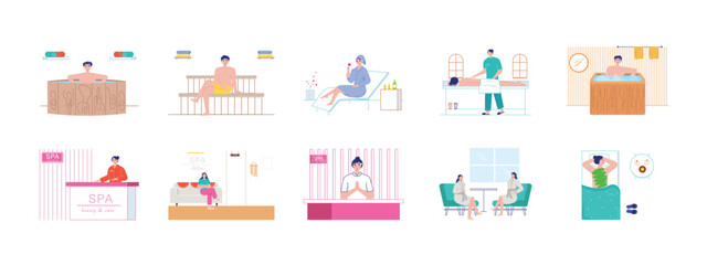 Spa set illustration. Flat vector illustration concept.