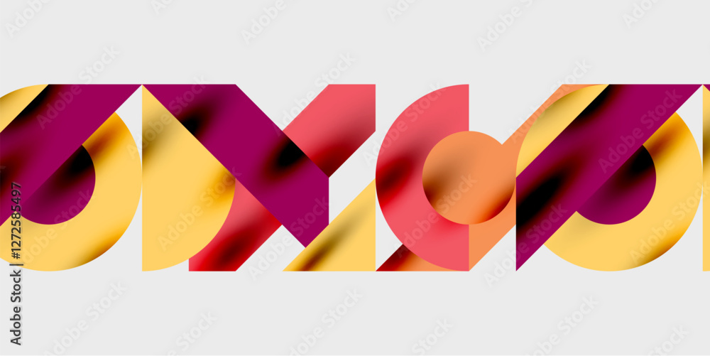 Aufkleber Modern abstract background featuring circles, lines, and triangles in a dynamic geometric composition. Perfect for stylish, tech, or creative-themed designs