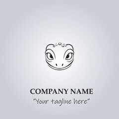 Lizard logo company black and white vector illustration
