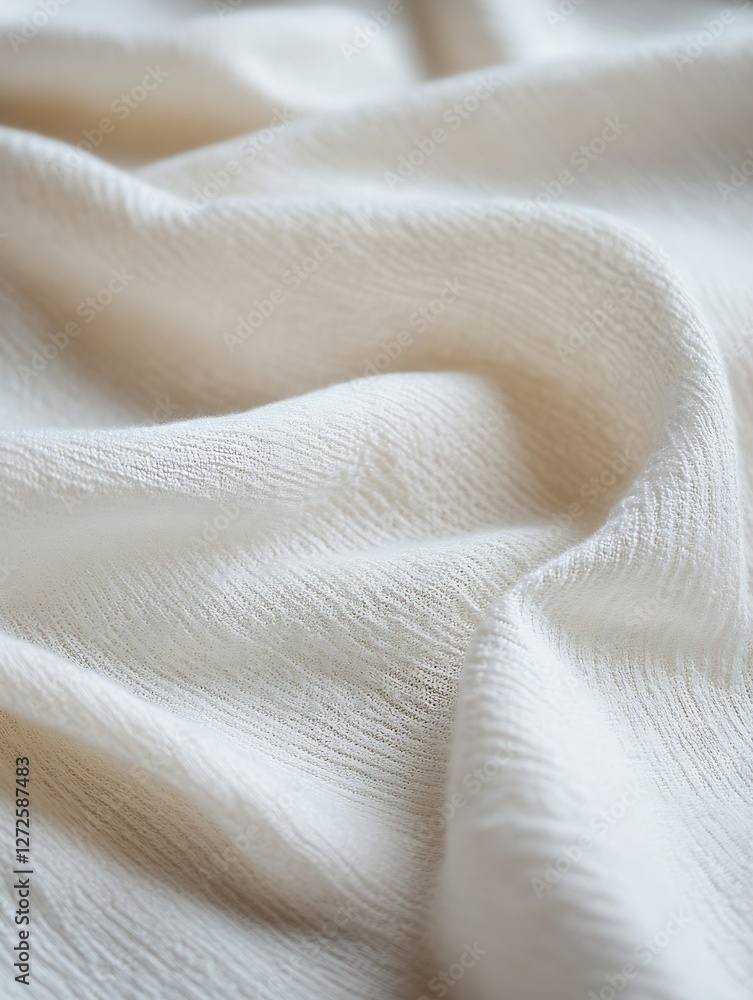 Poster soft white fabric draped elegantly creating a textured surface on a calming background : generative 