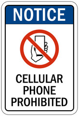 Obraz premium No cellular phone allowed sign cellular phone prohibited