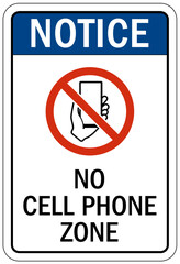 Obraz premium No cellular phone allowed sign no cell phone zone
