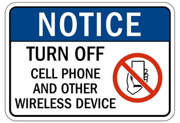 Fototapeta premium No cellular phone allowed sign turn off cell phone and other wireless device