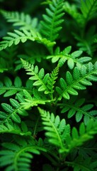 Fern leaves and stems growing in a tangled mass, garden, plants, fern