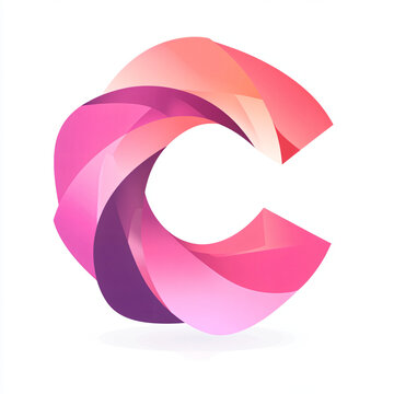 Modern Gradient Logo Design Featuring Creative Abstract Circle Icon in Pink and Purple Tones