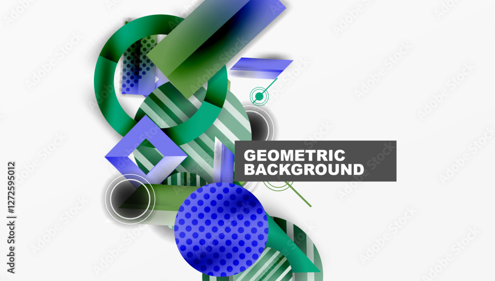 Aufkleber Dynamic complex geometric abstract background