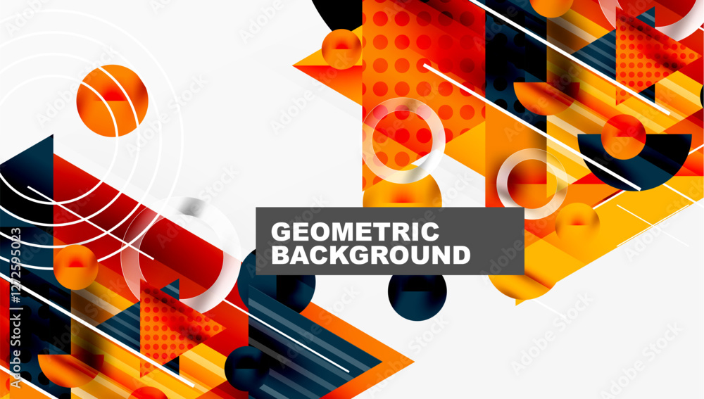 Aufkleber Modern geometric background - overlapping triangles with smooth gradients and semi-transparency
