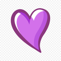 Hand drawn heart on white background. Valentines Day vector elements heart shapes love
