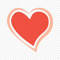 Hand drawn heart on white background. Valentines Day vector elements heart shapes love