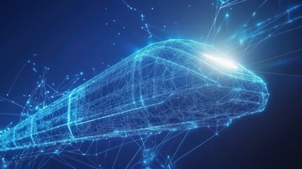 Futuristic High Speed Train Digital Network Representation