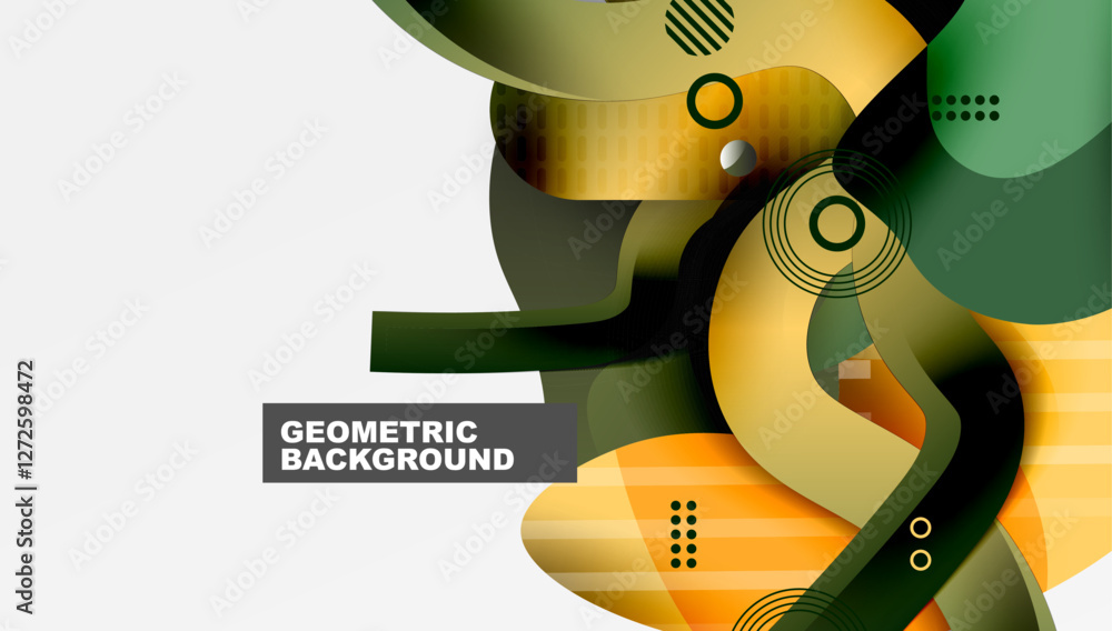 Poster abstract liquid shapes and lines background