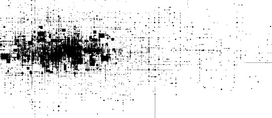 Abstract Digital Noise Texture with Geometric Grid and Splatter Effect