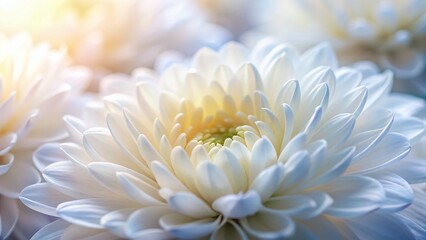 Serene White Flower Petals Close-Up: Soft Light Tilt-Shift Macro Photography