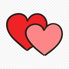 Hand drawn heart on white background. Valentines Day vector elements heart shapes love