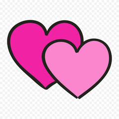 Hand drawn heart on white background. Valentines Day vector elements heart shapes love