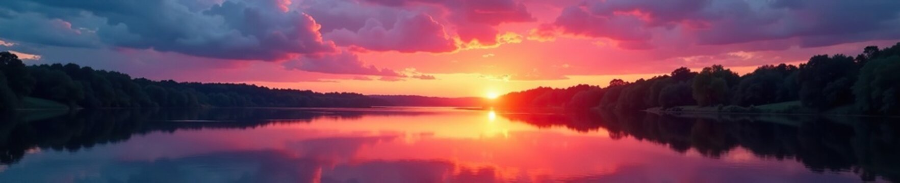 Il tramonto riflette sulla superficie tranquilla del Mississippi, reflection, river surface