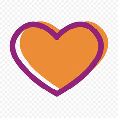 Hand drawn heart on white background. Valentines Day vector elements heart shapes love