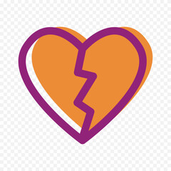 Hand drawn heart on white background. Valentines Day vector elements heart shapes love