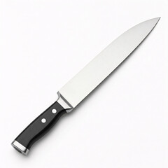 Kitchen knife isolated on a white background. 3d illustration front view