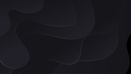 Abstract black wave background with gold lighting 