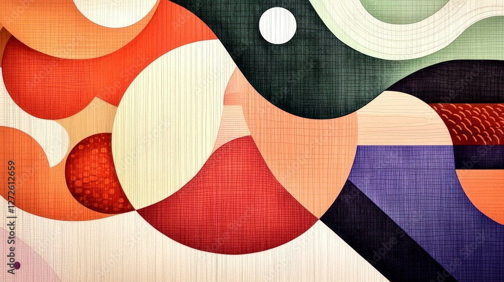 Poster abstract geometric pattern modern art colorful shapes design background texture