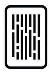 Bar code icon, silhouette, outline, vector, illustration, isolated on a white background