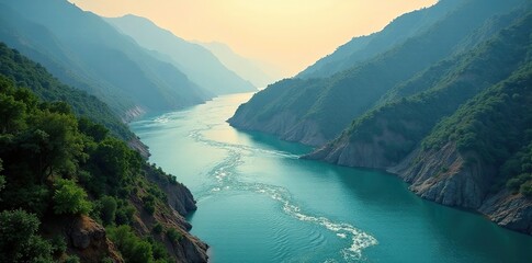 Bhagirathi and Alakna Rivers merging into the Ganges, bhagirathi, confluence