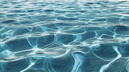 Obraz premium A seamless, realistic water ripple background showing the serene motion of ocean waves or lake ripples. The design features sparkling, crystal-clear water, reminiscent of a swimming pool or fountain.