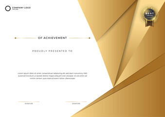 A visually appealing certificate featuring a gold design